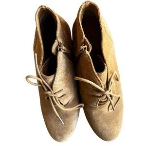 Lucky Brand Wedges Tan Suede Neutral Women's Size 8.5